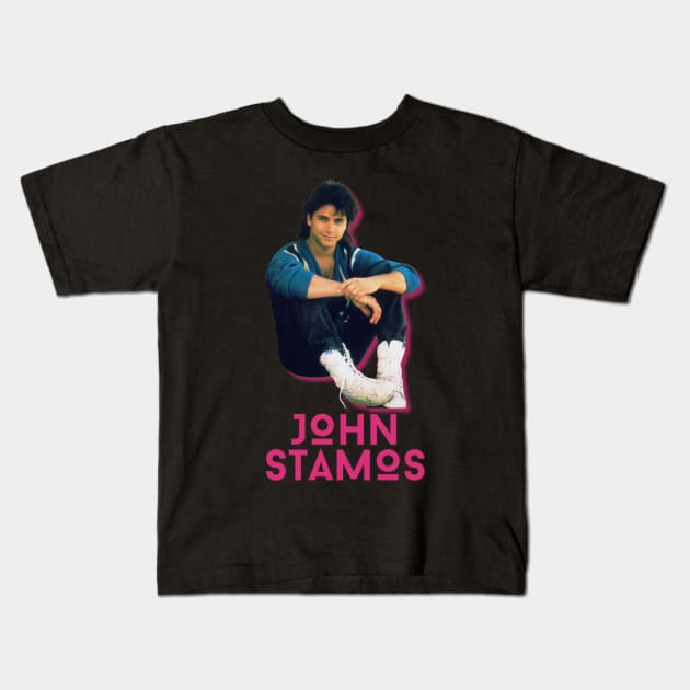 John stamos\\retro fan art Kids T-Shirt by MisterPumpkin